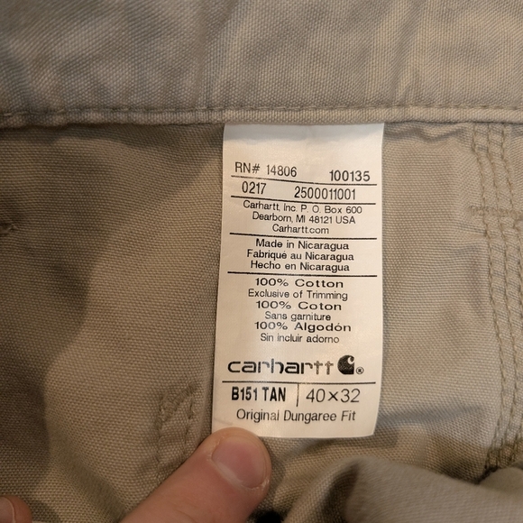 Carhartt B151 TAN Pants Mens 40x32 (38x30.5) Workwear - Picture 3 of 6